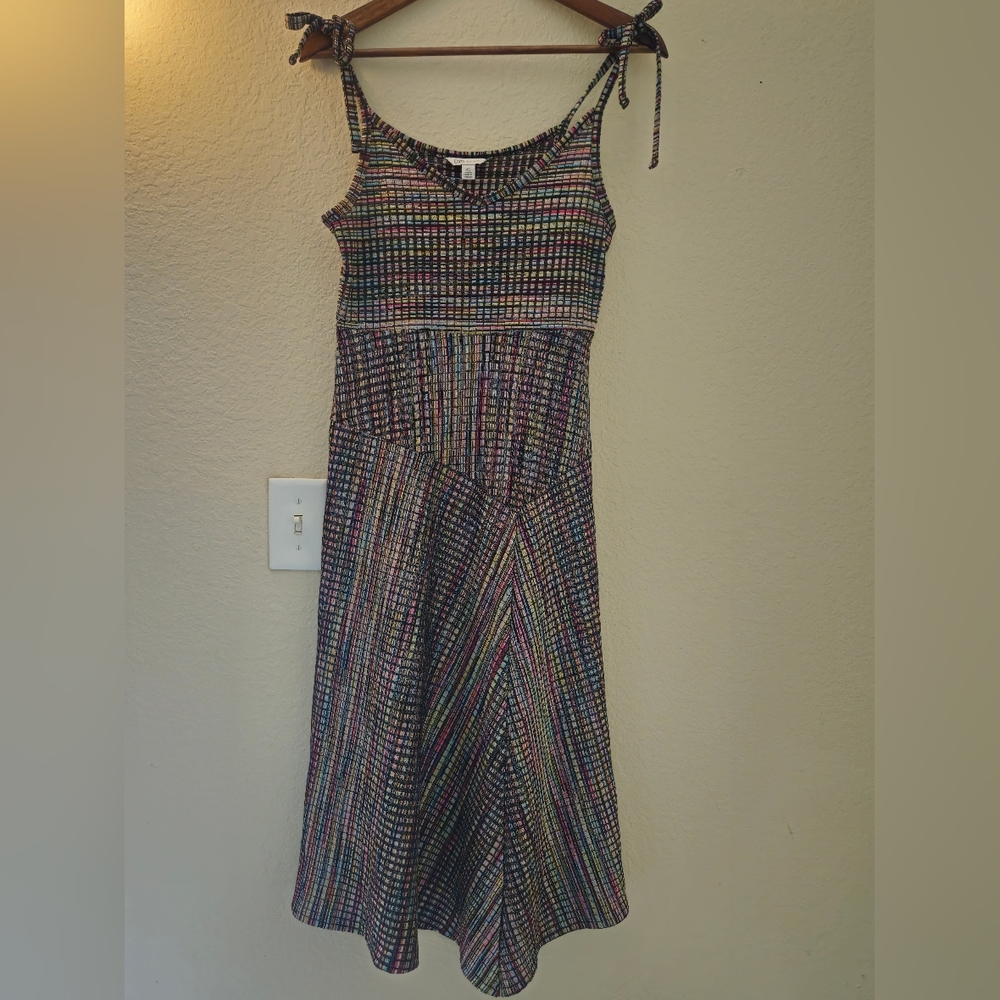 Cato Knit Sundress‎ Womens XS Fit & Flare V-Neck Multicolor Summer Festival Wear
